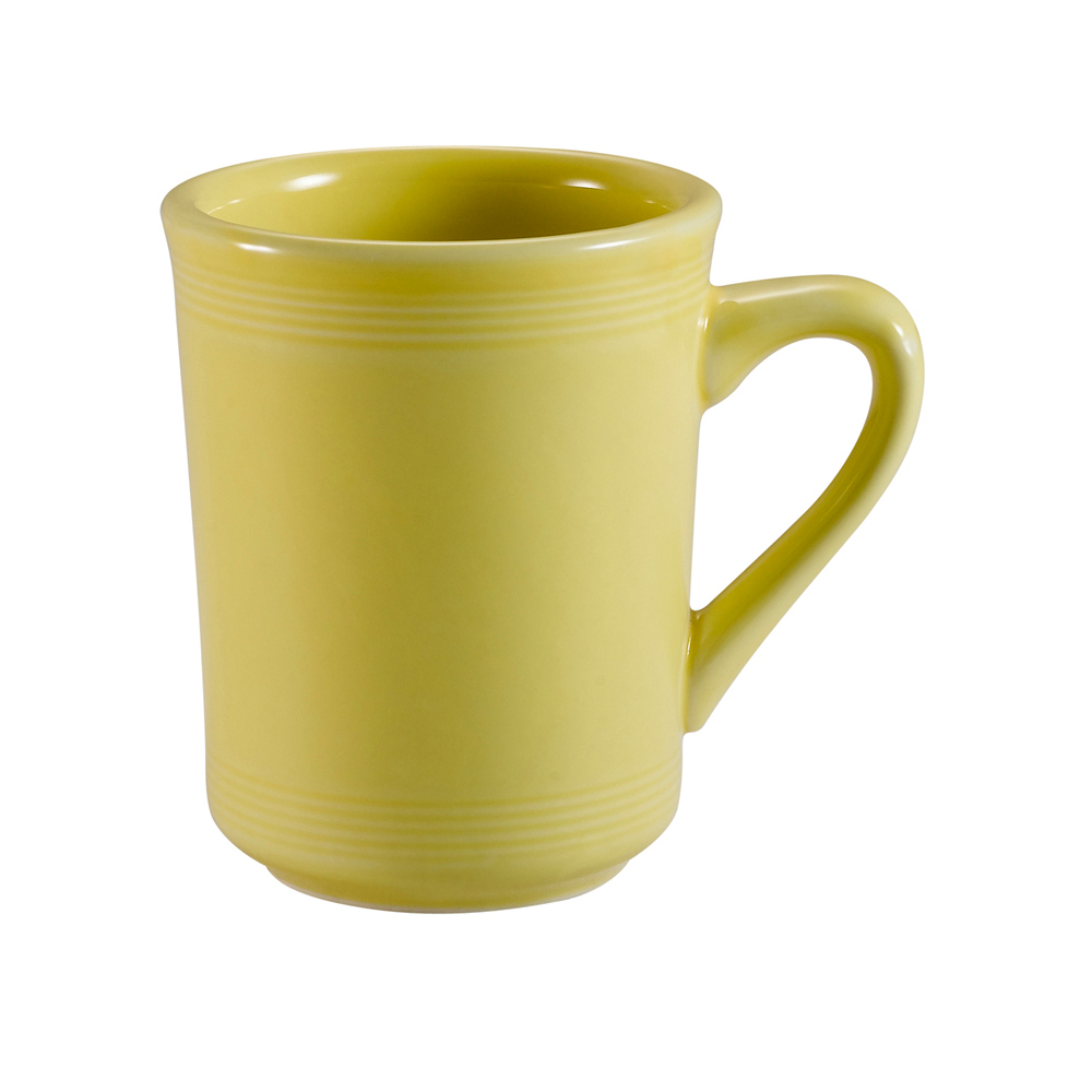 CAC China TG-17-SFL Tango Embossed Porcelain Sunflower Mug 8 oz., 3 1/4"  - 3 dozen