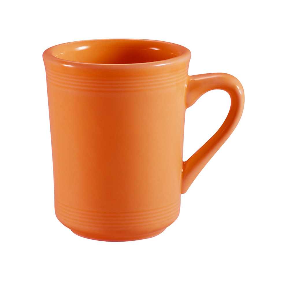 CAC China TG-17-TNG Tango Embossed Porcelain Tangerine Mug 8 oz., 3 1/4"  - 3 dozen