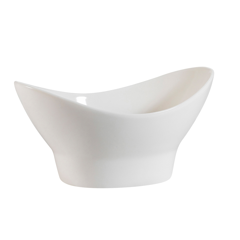 CAC China NGB-11 Accessories Bone White Porcelain Footed Nugget Bowl 46 oz., 11" - 8 pcs