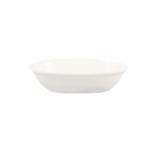 CAC China BKW-4 Bone White Porcelain Oval Baking Dish 5 oz., 5 1/2&quot; - 3 dozen