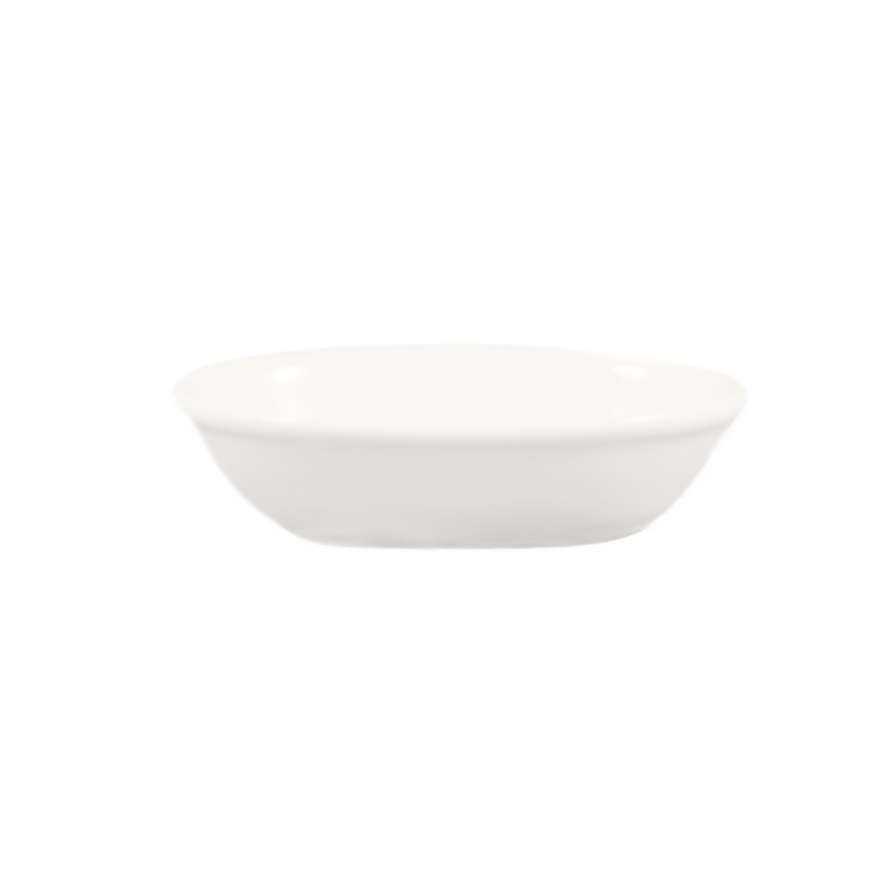 CAC China BKW-4 Bone White Porcelain Oval Baking Dish 5 oz., 5 1/2" - 3 dozen