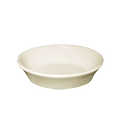 CAC China BKW-5 Bone White Stoneware Oval Baking Dish 6 oz., 5 1/2" - 3 dozen