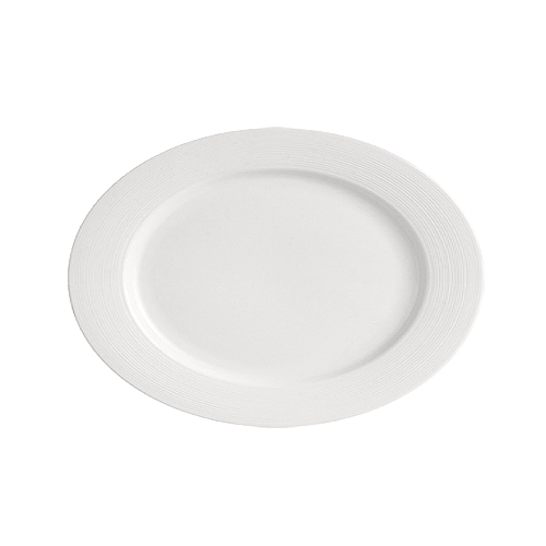 CAC China HMY-12 Harmony Super White Porcelain Oval Platter 10 3/4" - 2 dozen