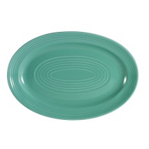 CAC China TG-12-G Tango Embossed Porcelain Green Oval Platter 10 5/8&quot;  - 2 dozen