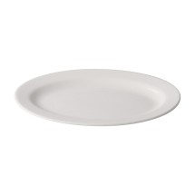 CAC China GW-12 Great Wall Bone White Porcelain Oval Platter Rolled Edge 10 1/4&quot; - 2 dozen