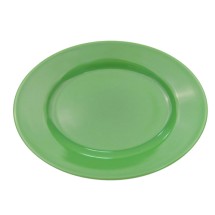 CAC China LV-13-G Las Vegas Stoneware Green Oval Rolled Edge Platter 11 1/2&quot;  - 1 dozen
