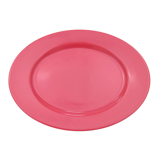 CAC China LV-51-R Las Vegas Stoneware Rolled Edge Red Oval Platter 15" - 1 dozen