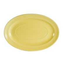 CAC China TG-12-SFL Tango Embossed Porcelain Sunflower Oval Platter 10 5/8&quot;  - 2 dozen
