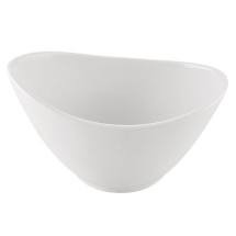 CAC China MX-OV10 Catering Collection Super White Porcelain Oval Salad &quot;Super Bowl&quot; 48 oz., 9 3/8&quot;  - 1 dozen