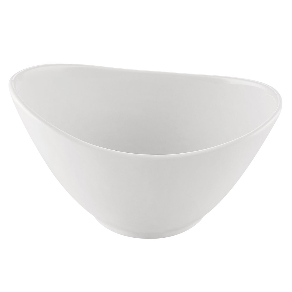 CAC China MX-OV10 Catering Collection Super White Porcelain Oval Salad "Super Bowl" 48 oz., 9 3/8"  - 1 dozen