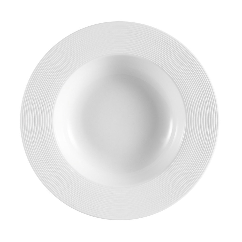 CAC China TST-110 Transitions Super White Porcelain Pasta Bowl 16 oz., 11"  - 1 dozen