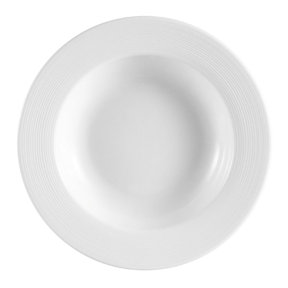 CAC China HMY-110 Harmony Super White Porcelain Pasta Bowl 18 oz., 11" - 1 dozen