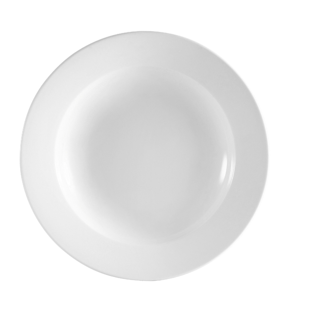 CAC China RCN-115 Clinton Super White Porcelain Pasta Bowl 24 oz., 11 1/4" - 1 dozen