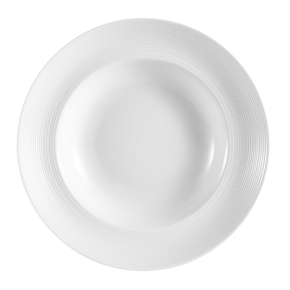 CAC China HMY-130 Harmony Super White Porcelain Pasta Bowl 26 oz., 12" - 1 dozen