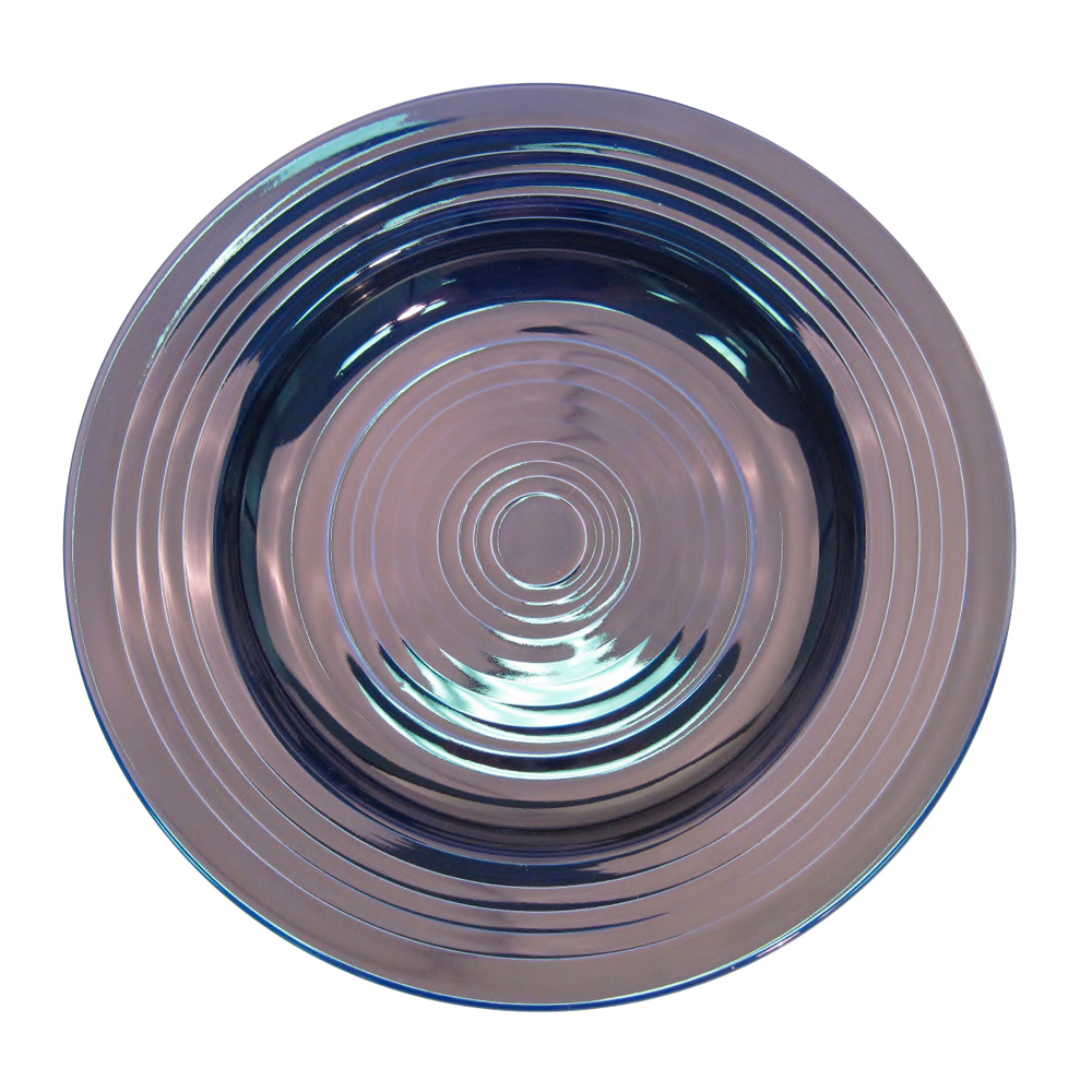 CAC China TG-120-CBU Tango Embossed Porcelain Cobalt Blue Pasta Bowl 22 oz., 12"  - 1 dozen