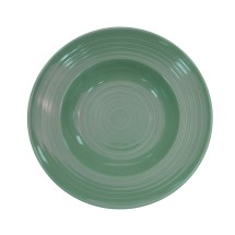 CAC China TG-3-G Tango Embossed Porcelain Green Pasta Bowl 9 oz., 9&quot; - 2 dozen