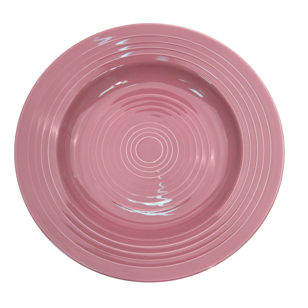 CAC China TG-120-PLM Tango Embossed Porcelain Plum Pasta Bowl 22 oz., 12"  - 1 dozen