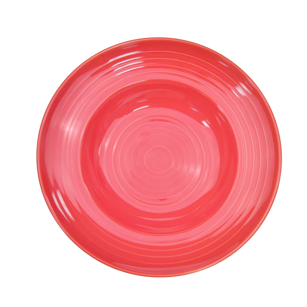 CAC China TG-3-R Tango Embossed Porcelain Red Pasta Bowl 9 oz., 9" - 2 dozen