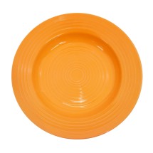 CAC China TG-120-TNG Tango Embossed Porcelain Tangerine Pasta Bowl 22 oz., 12&quot;  - 1 dozen