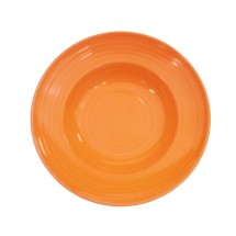 CAC China TG-3-TNG Tango Embossed Porcelain Tangerine Pasta Bowl 9 oz., 9&quot; - 2 dozen