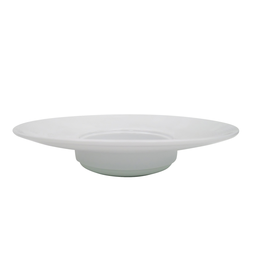 CAC China HMY-122 Harmony Super White Porcelain Pasta Bowl with Wide Rim 7 oz., 10"  - 1 dozen
