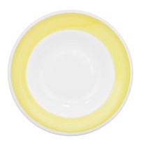 CAC China R-120-Y Rainbow Yellow Stoneware Rolled Edge Pasta Bowl 26 oz., 12&quot; - 1 dozen