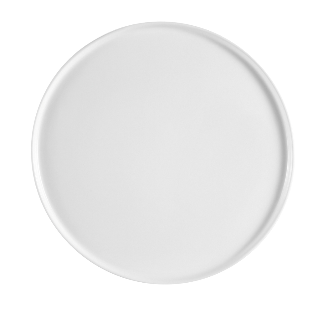 CAC China PP-14 Accessories Super White Coupe Porcelain Pizza Plate 13 1/2" - 1 dozen