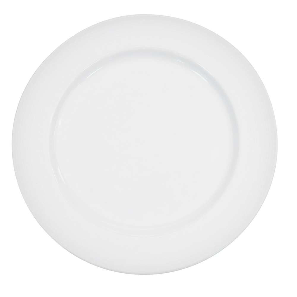 CAC China HMY-16 Harmony Super White Porcelain Plate 10 1/2" - 1 dozen