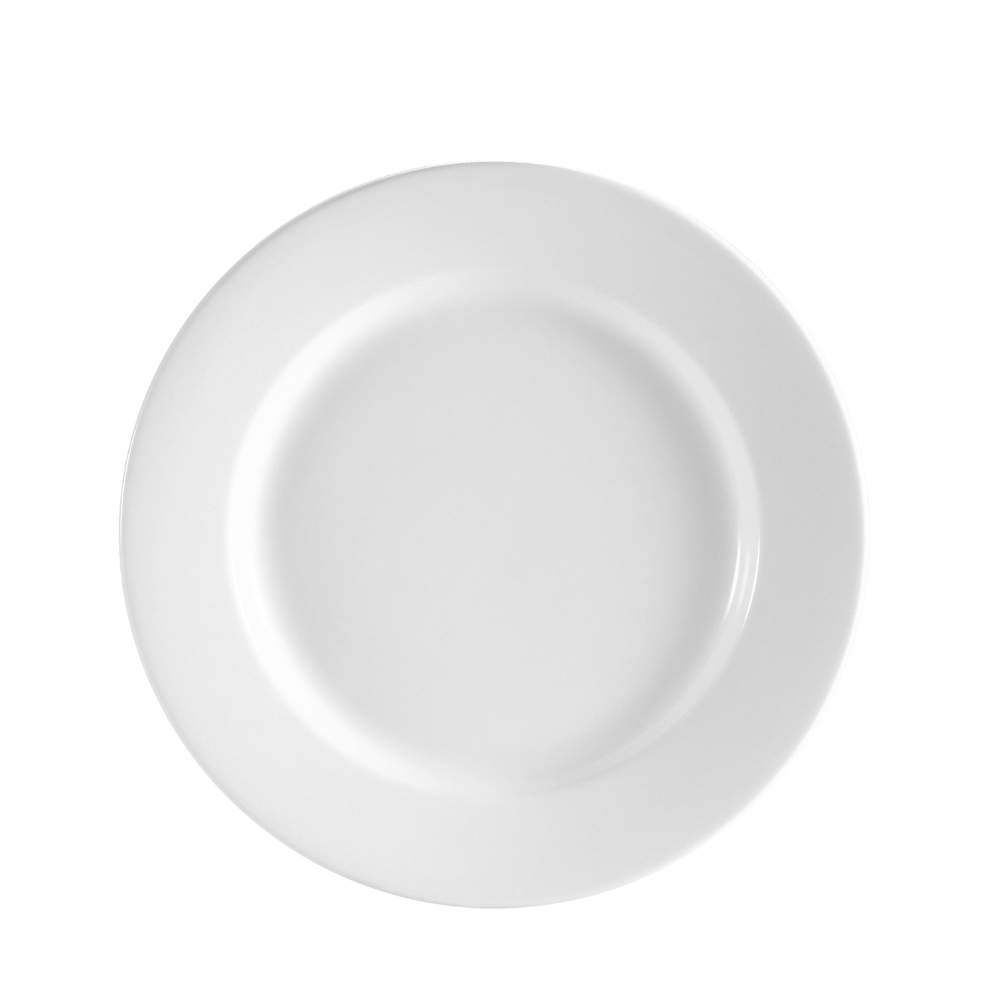 CAC China RCN-25 Clinton Super White Porcelain Plate 14" - 6 pcs