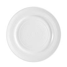 CAC China TGO-22 Tango Embossed Bone White Porcelain Plate 8" - 3 dozen
