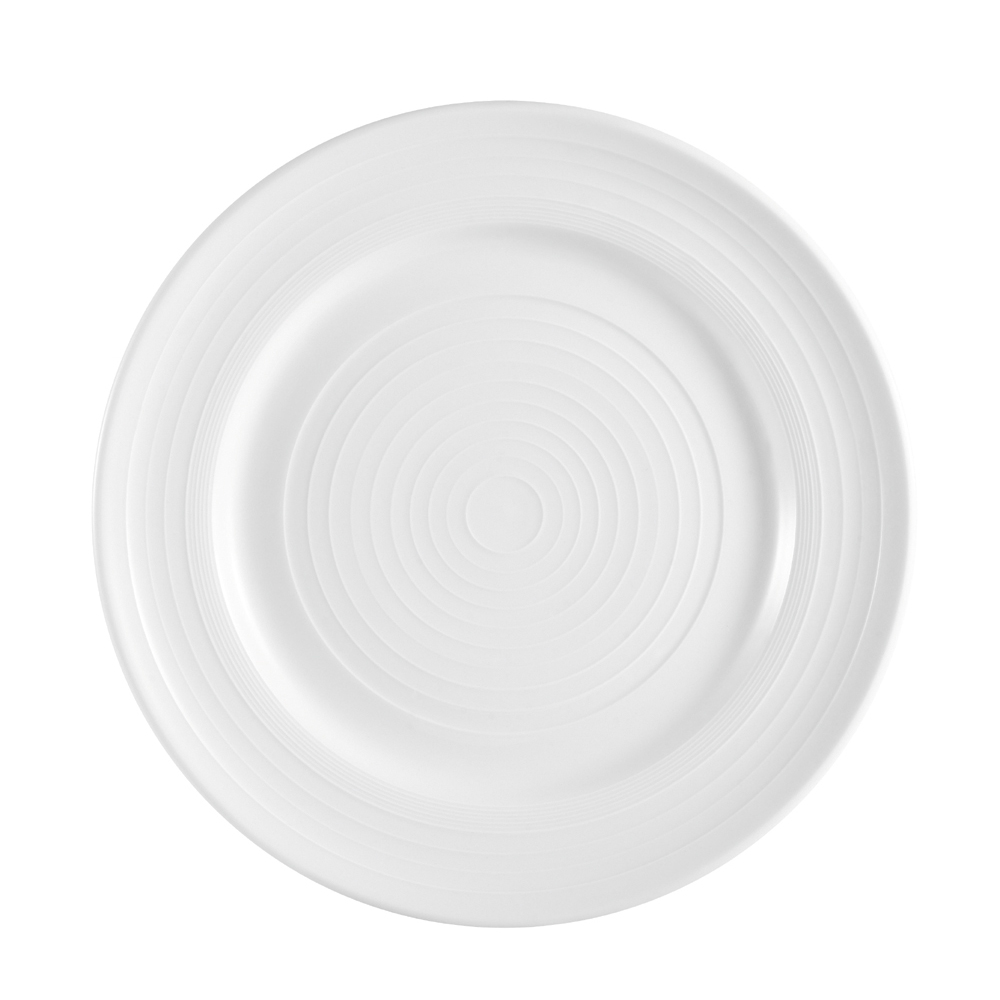 CAC China TGO-8 Tango Embossed Bone White Porcelain Plate 9" - 2 dozen