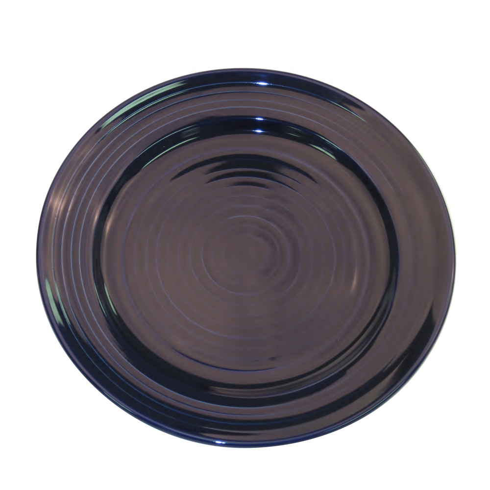 CAC China TG-9-CBU Tango Embossed Porcelain Cobalt Blue Plate 9 7/8" - 2 dozen
