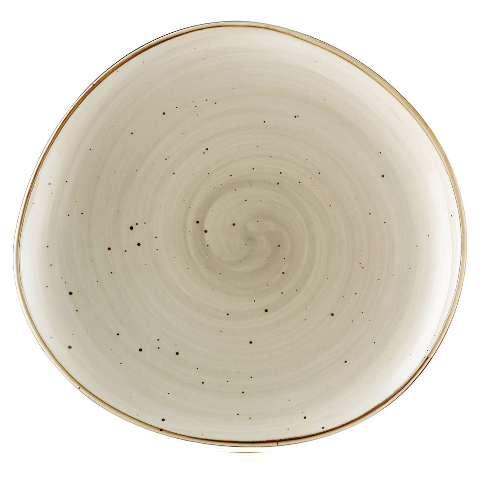 CAC China TUS-21-BGE Tucson Porcelain Beige Desert Plate 12 1/4"  - 1 dozen