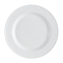 CAC China EVT-9 Everest Bone White Porcelain Round Porcelain Plate, 9 3/4" - 2 dozen