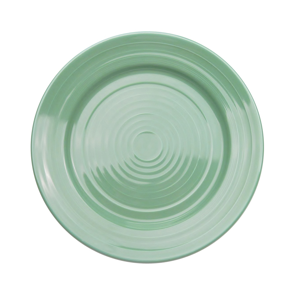 CAC China TG-16-G Tango Embossed Porcelain Green Plate 10 1/2"  - 1 dozen