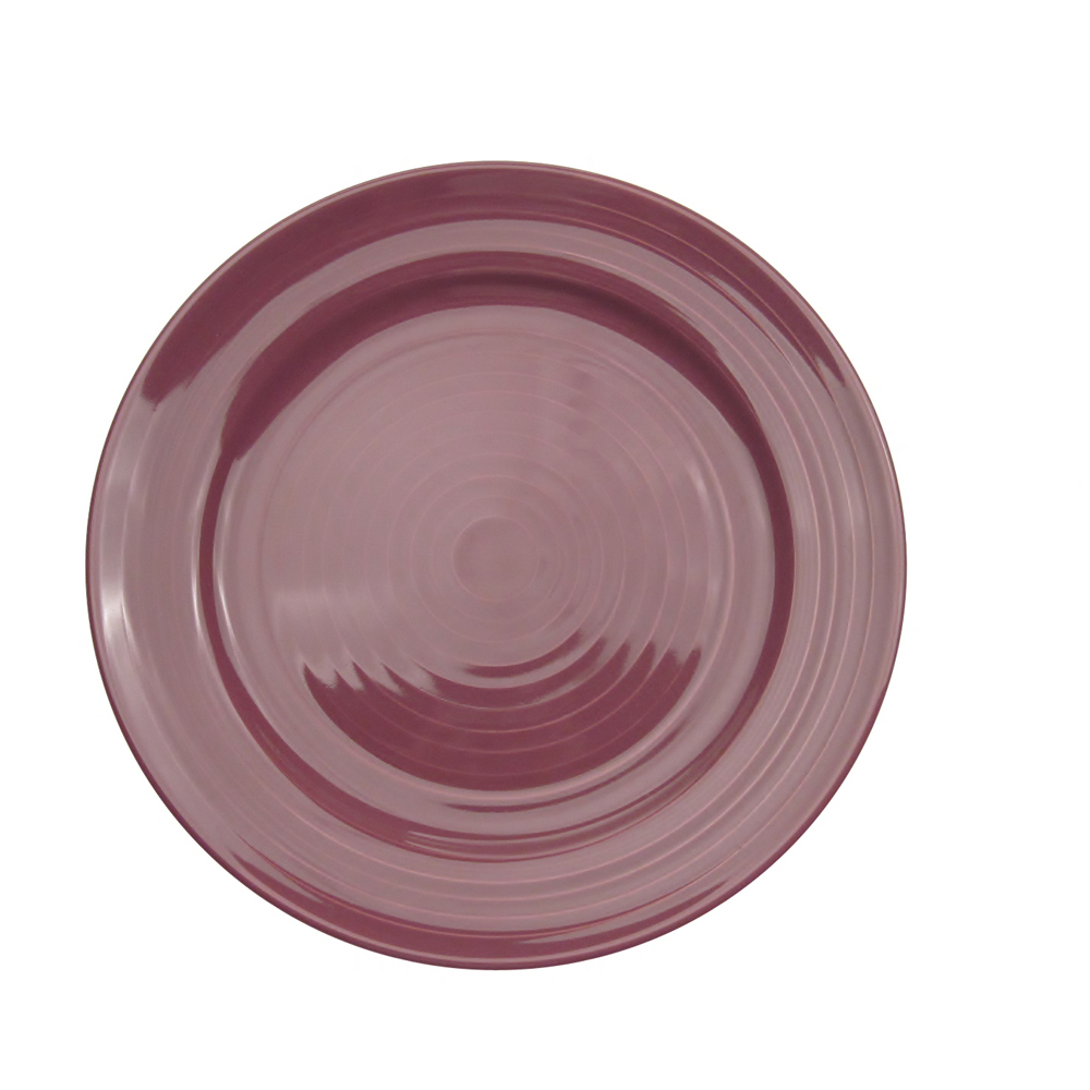 CAC China TG-16-PLM Tango Embossed Porcelain Plum Plate 10 1/2"  - 1 dozen
