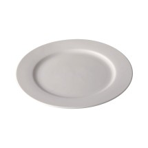 CAC China GW-9 Great Wall Bone White Porcelain Rolled Edge Plate 9 3/4" - 2 dozen