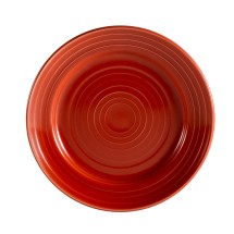 CAC China TG-16-R Tango Embossed Porcelain Red Plate 10 1/2&quot;  - 1 dozen