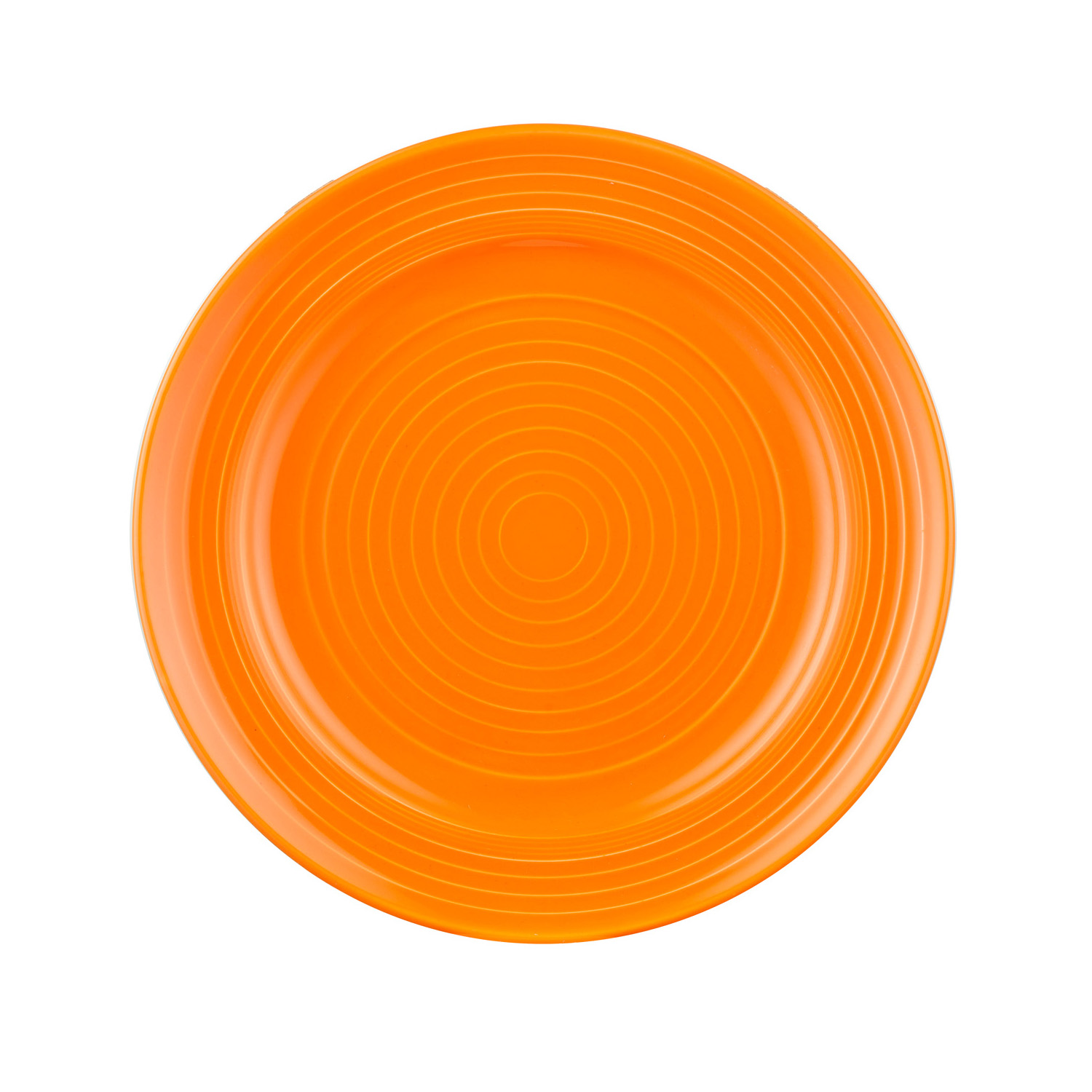CAC China TG-9-TNG Tango Embossed Porcelain Tangerine Plate 9 7/8" - 2 dozen