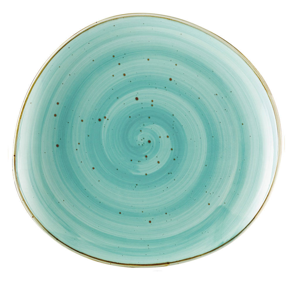 CAC China TUS-21-TQS Tucson Porcelain Turquoise Plate 12 1/4"  - 1 dozen