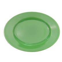CAC China LV-12-G Las Vegas Stoneware Rolled Edge Green Platter 10 3/8" - 2 dozen