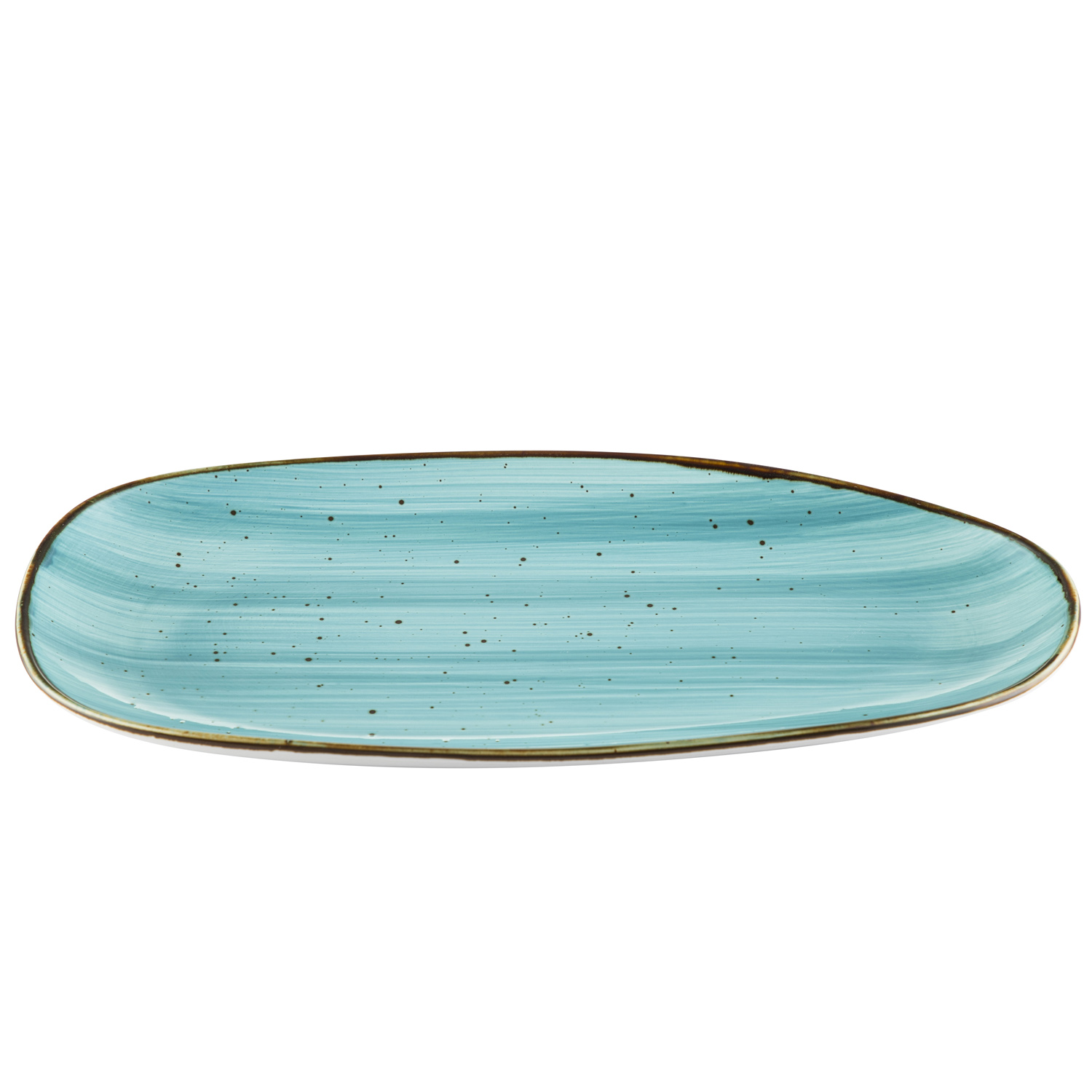 CAC China TUS-614-TQS Tucson Turquoise Porcelain Platter 13"  - 1 dozen