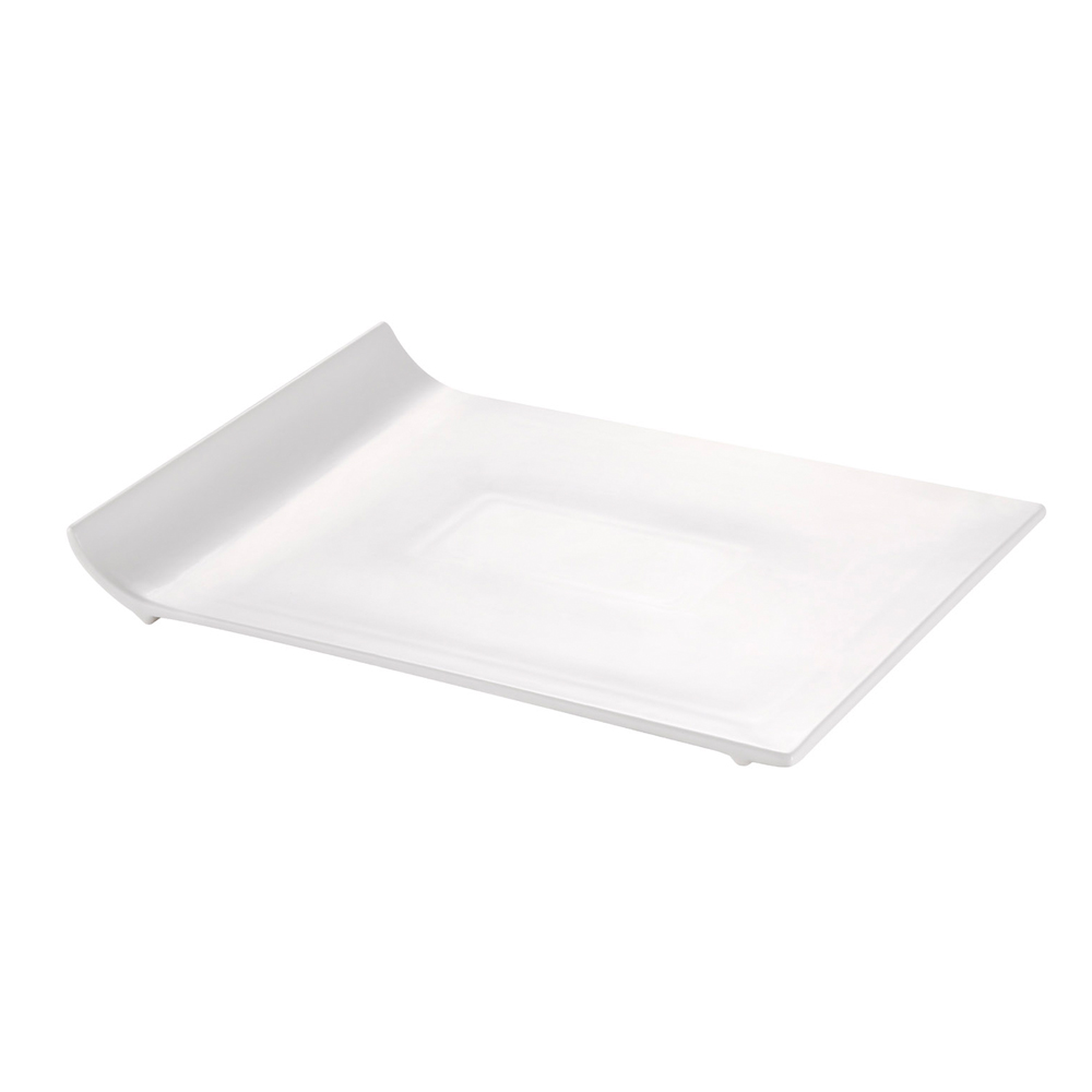 CAC China SF-P13 Sunrise Bone White Porcelain Rectangular Flat Platter 12"  - 1 dozen
