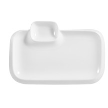 CAC China TRY-RT10 Party Collection Bone White Porcelain Rectangular Platter 10&quot;  - 1 dozen