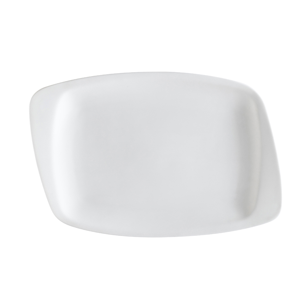 CAC China WH-14 White Pearl Bone White Porcelain Rectangular Platter 13 1/2"  - 1 dozen