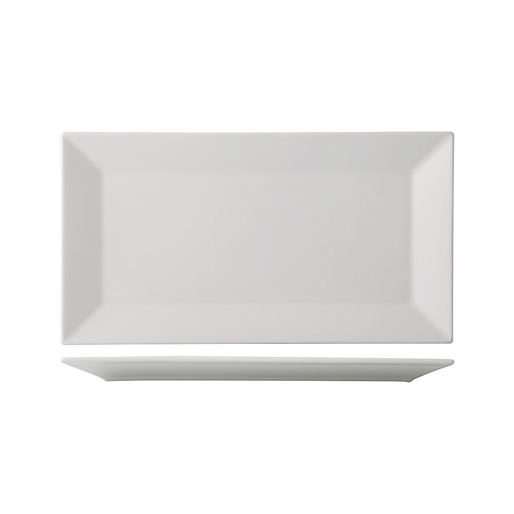CAC China NGA-14 Niagara Bone White Porcelain Rectangular Platter 13"  - 1 dozen