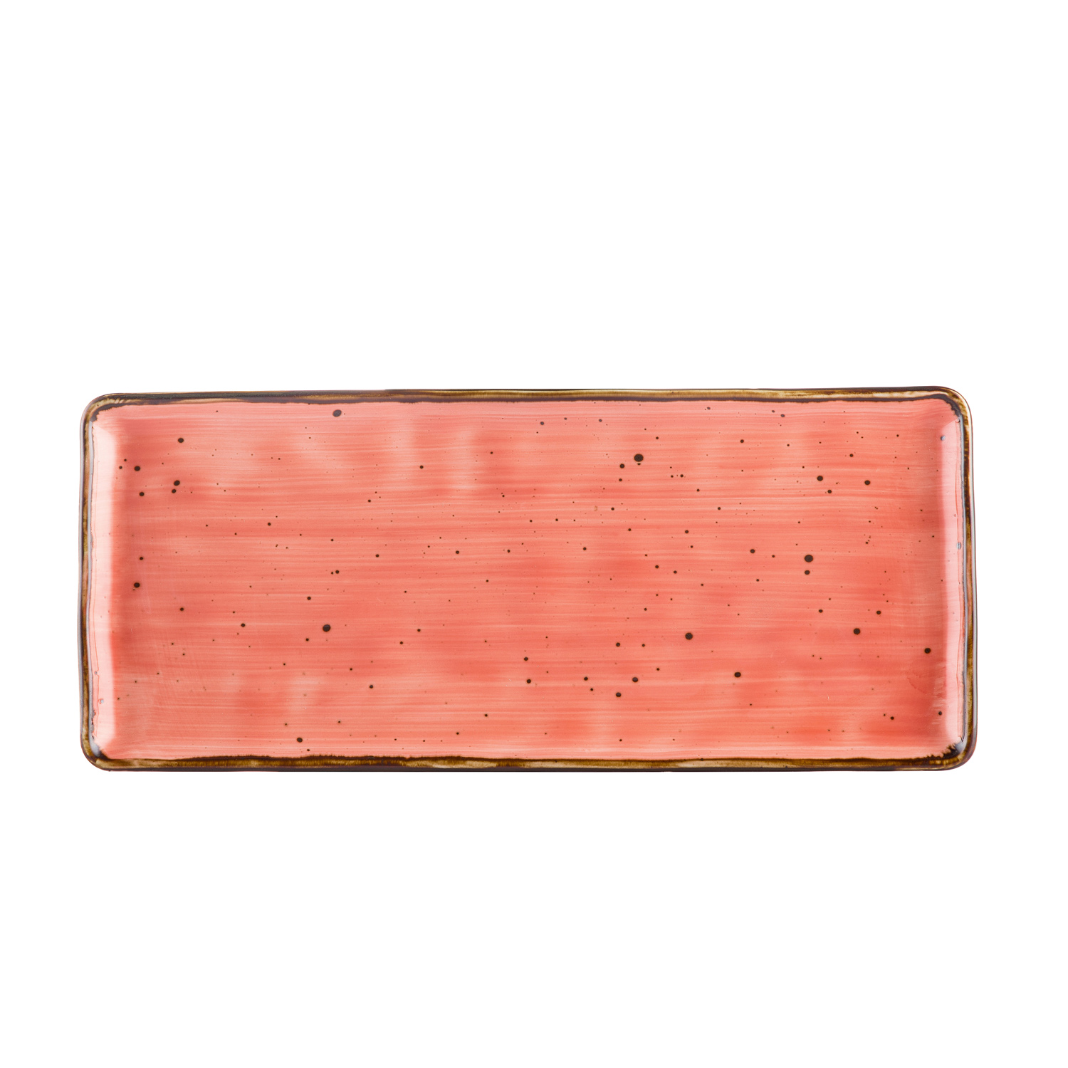 CAC China TUS-RT13-CRL Tucson Coral Porcelain Rectangular Platter 12"  - 1 dozen