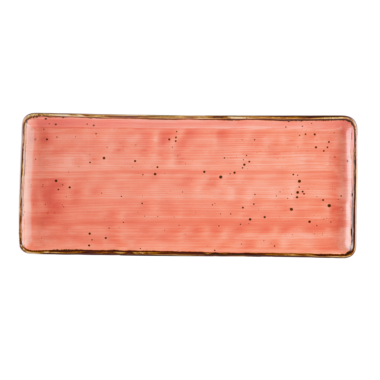 CAC China TUS-RT61-CRL Tucson Porcelain Coral Rectangular Platter 16"  - 1 dozen