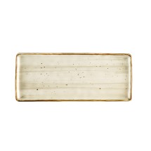 CAC China TUS-RT41-BGE Tucson Porcelain Desert Beige Rectangular Platter 14"  - 1 dozen