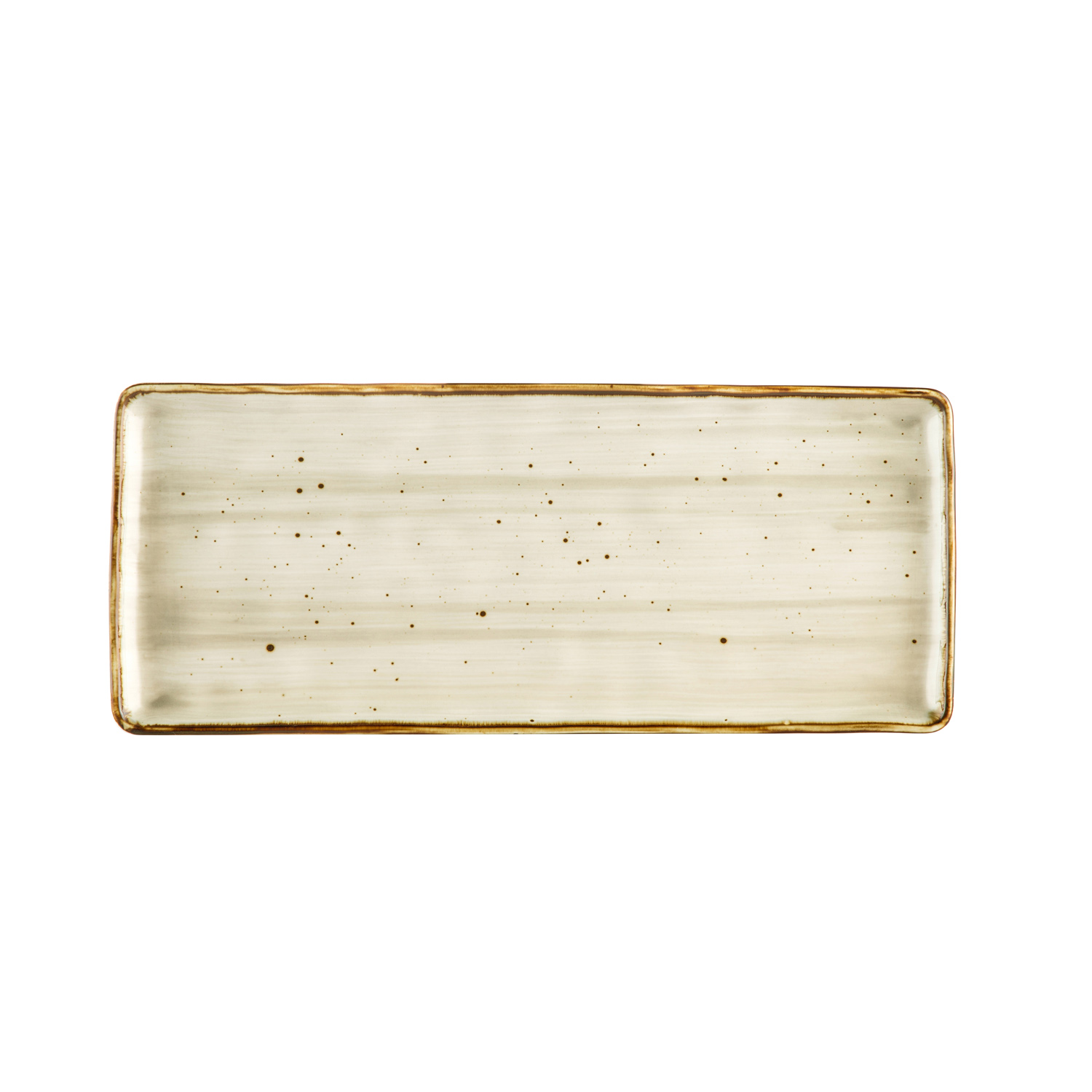CAC China TUS-RT41-BGE Tucson Porcelain Desert Beige Rectangular Platter 14"  - 1 dozen